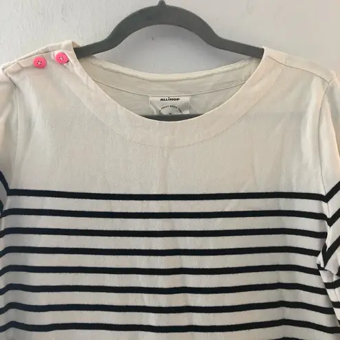 Anthropologie  Dress Allihop Belmont Button Striped Sailor Dress Sz M EUC