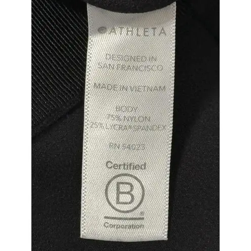 Athleta Aura Split Pant Black Nylon Spandex High Waisted Leggings Size Medium