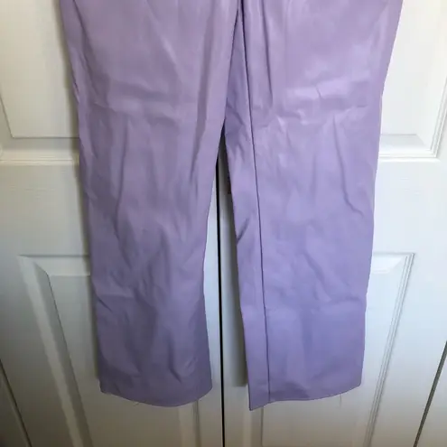 Missguided NWT Lilac Purple Tall Vegan Leather Straight Leg Pants Size US 6