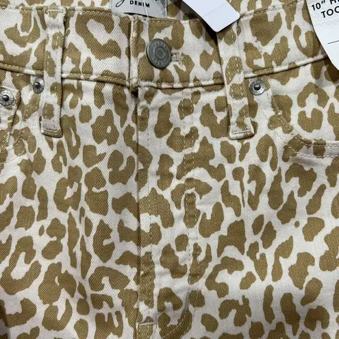 J. Crew Size 27 Jeans 10" High Rise Toothpick Animal Print Safari Leopard NEW