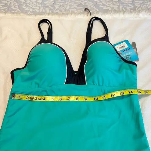 Free Country 2 Piece Swimsuit Tank & Boy Shorts Size XL 16 Aqua