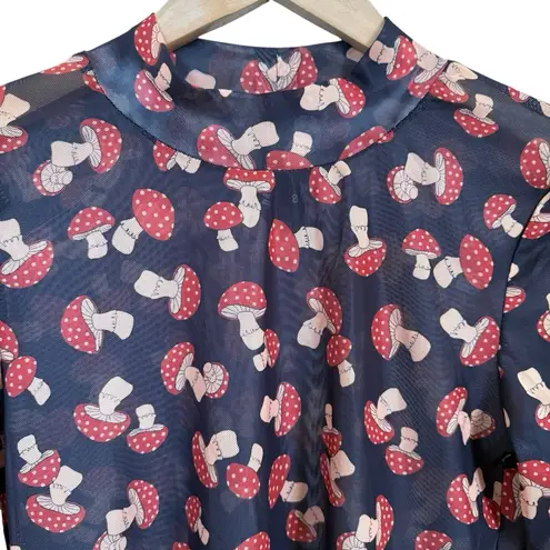 Dangerfield Mushroom Mesh Top Women’s Size 8 Black