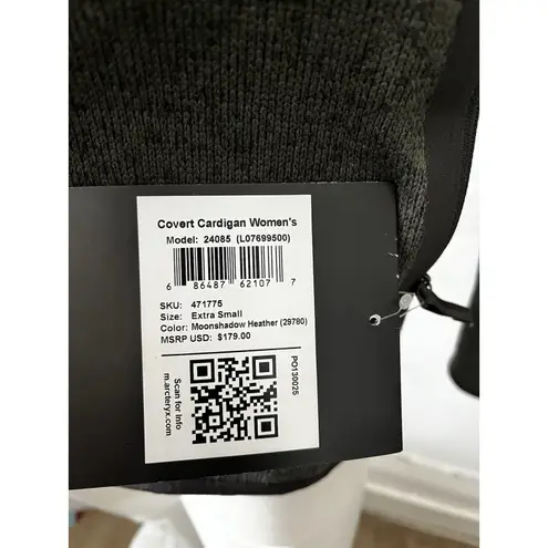 Nwt Arc'teryx Covert Cardigan MoonShadow Heather Zip Polartec Fleece Jacket XS Green