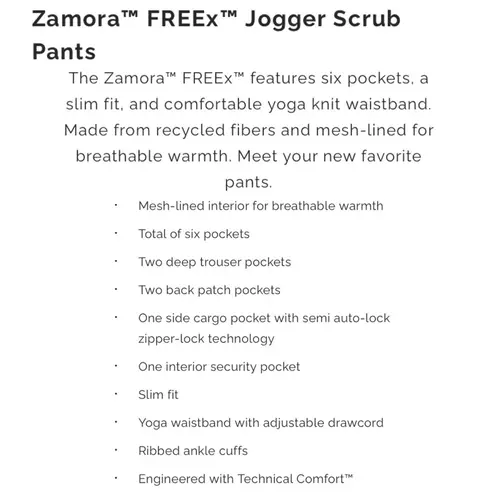 FIGS  W21SW2017P Black/Teal Drawstring Zamora FREEx Joggers Scrub Pants Size XS