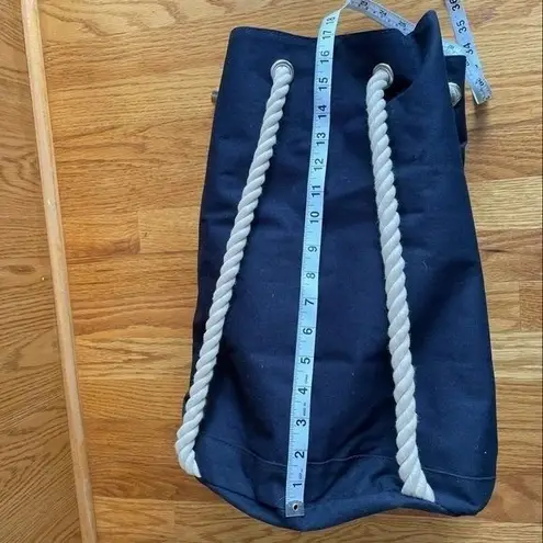Jean Paul Gaultier Lg Navy Canvas Duffle Backback Nautical Rope Drawstring