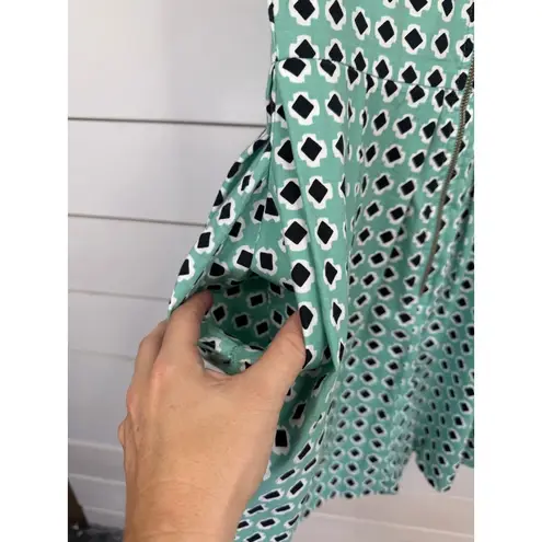 Closet London Mint Green Blue White Geometric Sleeveless Dress Size US 6 Uk10