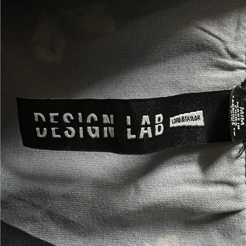 Design Lab by Lord & Taylor Flower and Stripe Print Size M Black Size M