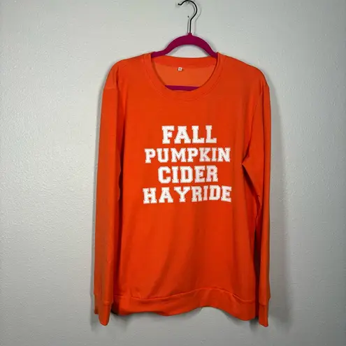 Fall Themed Sweatshirt Size XL Orange