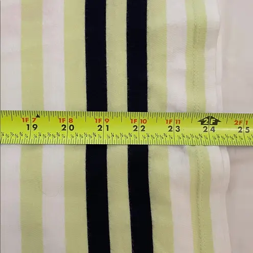 Brooks Brothers Green Striped Short Sleeve Cotton T-Shirt Womens Size XL