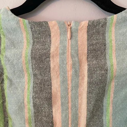 Hunter Bell New York Pink Green Blue Stripe Puff Sleeve Blouse Women size Small