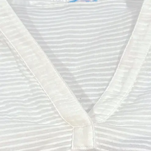 J. McLaughlin WHITE BEACH COTTON COVERUP TUNIC TOP M