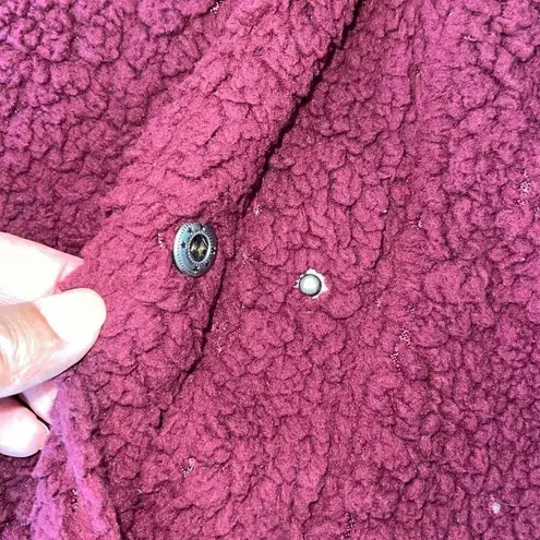 Arizona Jeans Arizona Jean Co Womens Collared Faux Fur Fleece Lined Jacket Maroon Size XL
