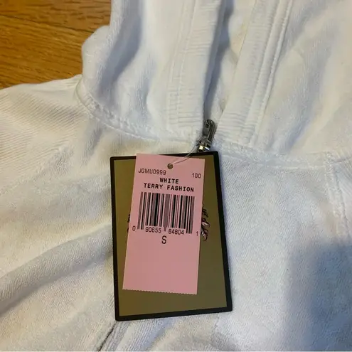 Juicy Couture  Pam Gela Terry Zip Up Short Sleeve White Hooded Sundress Small