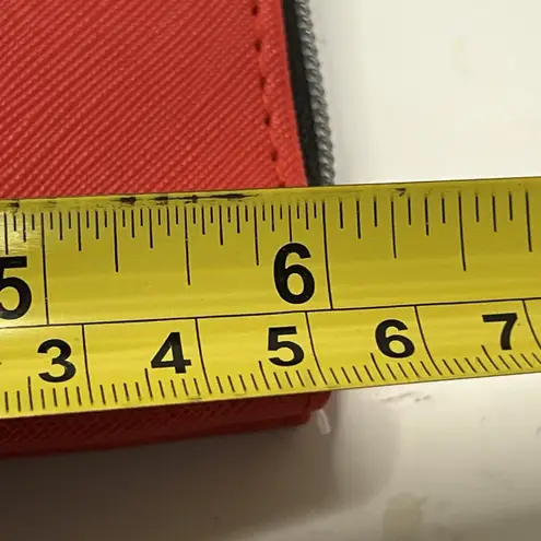 Marc Tetro Red White Black Westie Terrier Dog Striped Lined Clutch Makeup Pouch