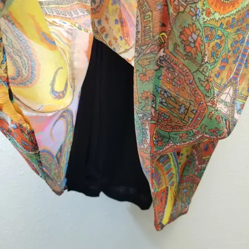 Desigual {S} Groovy Paisley Floral Beaded Embroidered Neckline Dress