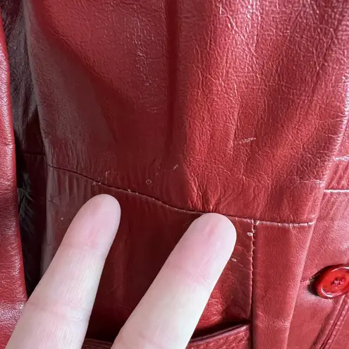 Vintage WINLIT Leather Jacket Womens Small M Red Rust Mod Gogo Hipster 1960s 13 Size undefined