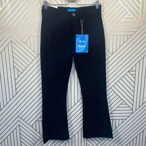 M.i.h Jeans Marty Black Velvet Jeans Cropped Flare Size 27