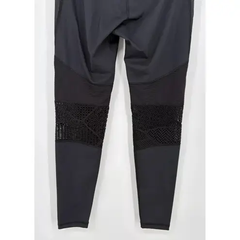 Alala Womens Leggings Size Small Black Yoga Fitness Pants Mesh Lace Cut Outs