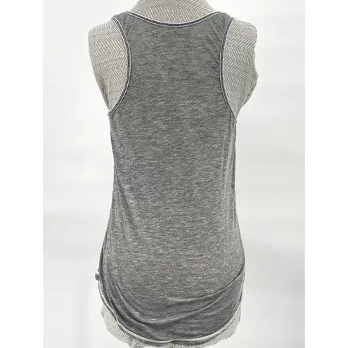 None Gray Cowgirl Tank Top Love Rodeo Sheer Red White Blue Lightweight Racerback XS