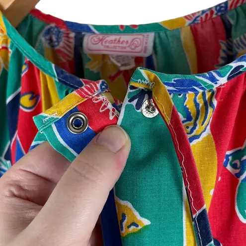 Heather Collection VTG Heathers Collection Nightgown Mumu Women’s Small Rainbow Striped Nautical