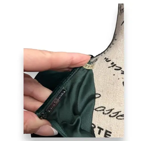 Elie Tahari 12 Green Velvet Cutout Sheath Midi Dress Cocktail Party Festive Chic