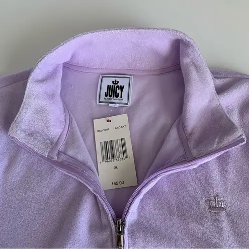 Juicy Couture Juicy by  Lilac Sky Purple Terrycloth Y2K Zip Up Sweatshirt XL