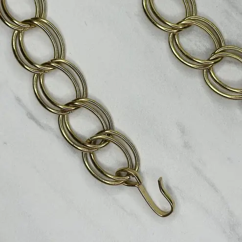 Vintage Tassel Charm Gold Tone Chain Link Statement Belt ✨