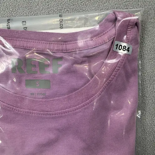 REEF Shirt Womens S Purple White Ombre Paradise Lily Flower Relaxed Dip Dye Tee