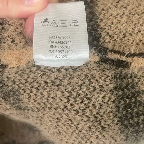 Calligraphie Tiger Stripe Single Button Overcoat Cardigan Size Medium Brown