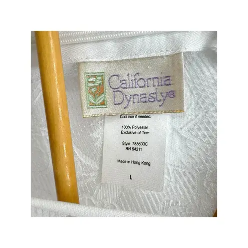 Vtg California Dynasty White Maxi Dress Temple Wedding Modest Church Bridal L Size L