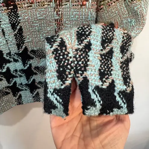 Paule Vasseur Tweed Knit Jacket Women’s Size 38 Blue Black