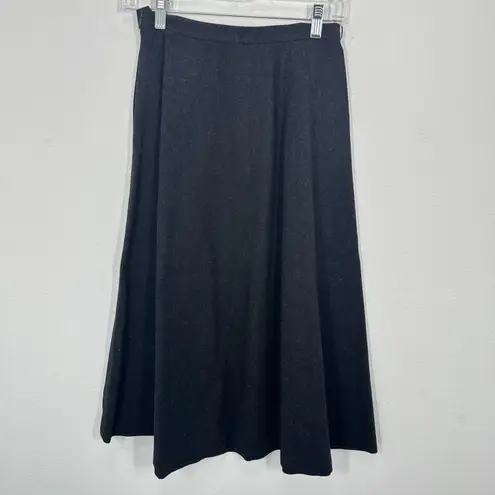 Bernhard Altmann Vintage 100% Pure Wool A Line Midi Skirt Charcoal Gray Size 24