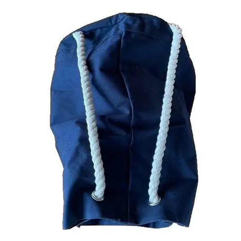 Jean Paul Gaultier Lg Navy Canvas Duffle Backback Nautical Rope Drawstring