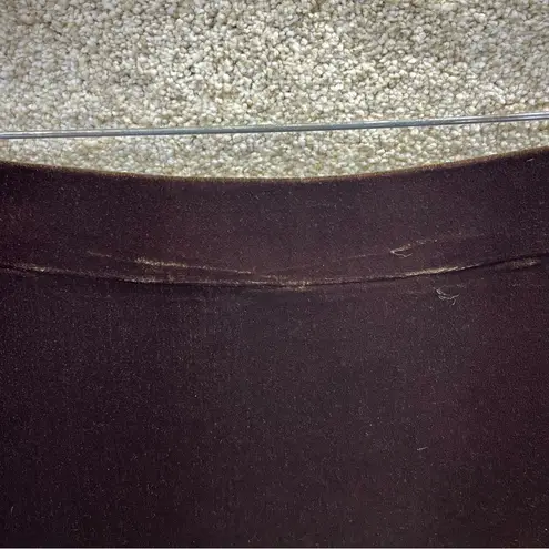 Imperfect vintage velour skirt 90s Y2K chocolate brown stretchy shiny med large