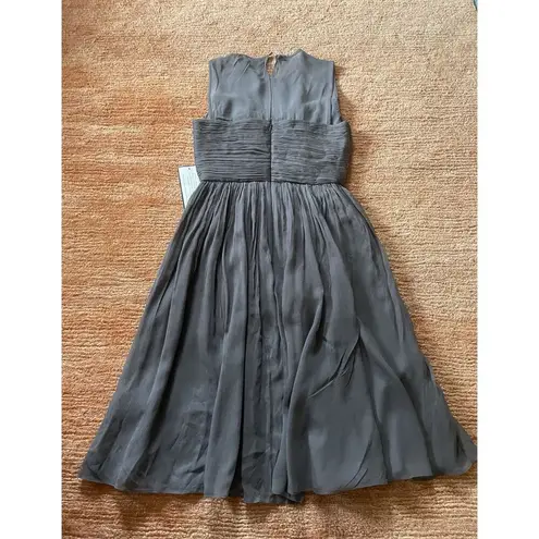 NWT J.Crew Clara Women’s Grey Sleeveless Lining Silk Chiffon Dress Size 0 Gray