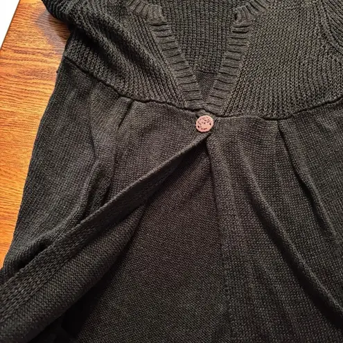 J Jill Sweater Cardigan Midi Black 55% Linen Women's Size M Boho Size M