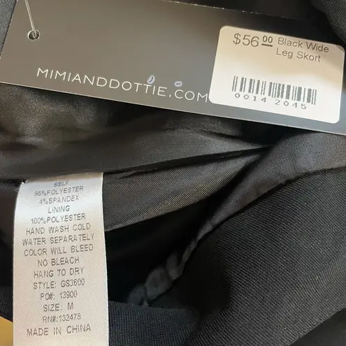 Mimi & Dottie Womens Size M Skort Black Wide Leg Side Zip Boutique Franklin TN Size M