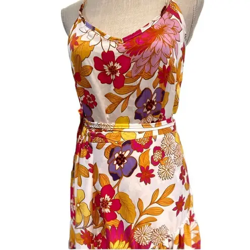 Cynthia Rowley  2 PIECE FLORAL ASYMMETRICAL WRAP SKIRT AND TANK SET SIZE SMALL