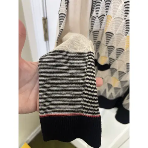 Nic+Zoe Silk Blend Geometric Button Front Cardigan Size Medium Dark Academia - Image 5