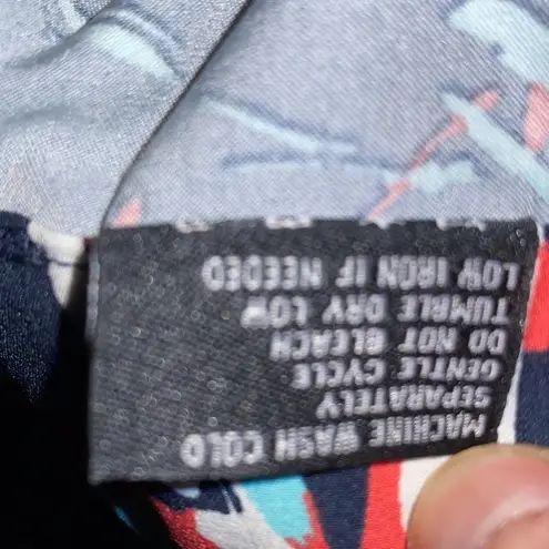 G By Giuliana Red Blue White Tropical Print Jogger Pant Size 2