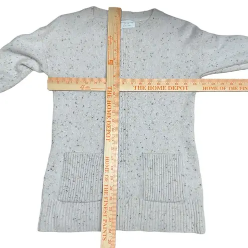 FatFace Callie Cashmere Jumper Natural Ivory Flecked Size 6 Ribbed Pocket