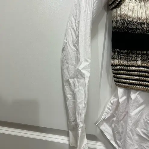 Veronica Beard Black Multi Spear Mixed Media Vest Size XS $498