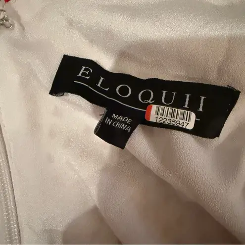 Eloquii RTR White & Red Valentine's Day Heart Print Off Shoulder Midi Dress 20