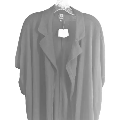 Bobeau Size XL Collar Open Front Cardigan Cape Kimono Polyester Spandex Black