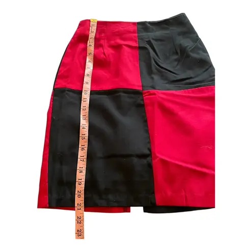 Vintage 90s Red Black Color Block high waisted mini skirt goth Harley Quinn 5 Size undefined