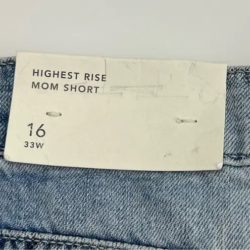 American Eagle  Womens Highest Rise Mom Short Blue‎ Jean Shorts Size 16 33W NEW