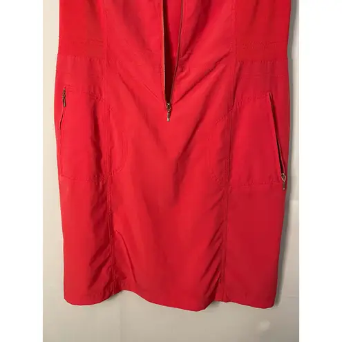 Chico's  Red Short Sleeve Zip Front Utility Dress Size 1