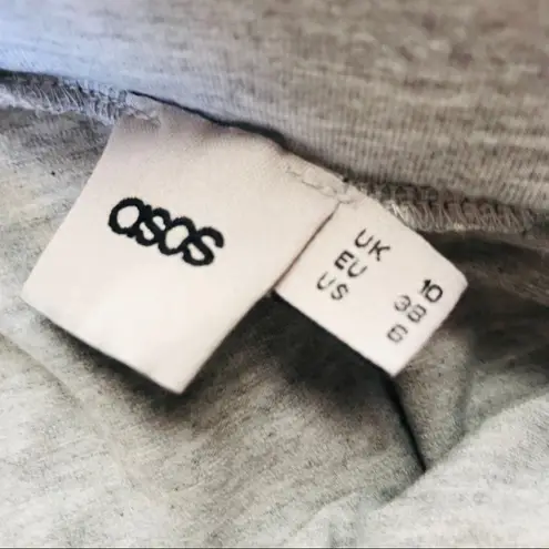 ASOS  Light Grey Classic Soft Cotton High-Waisted High-Low Causal Wrap Skirt | 6