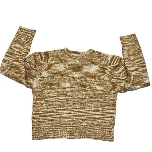 En Saison Puff Long Sleeve Gold Yellow Space Dye Cardigan Sweater size Medium