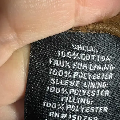 Me Jane Corduroy Jacket Size M Brown Sherpa Lined Snap Button Up Coat